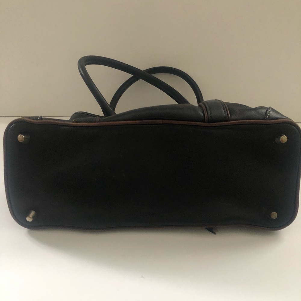 Coach purse black authentic with black and gray scarf - Picture 4 of 10